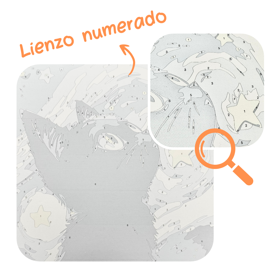 Eclipse Gatuno - Kit pintar por números 20x20cm