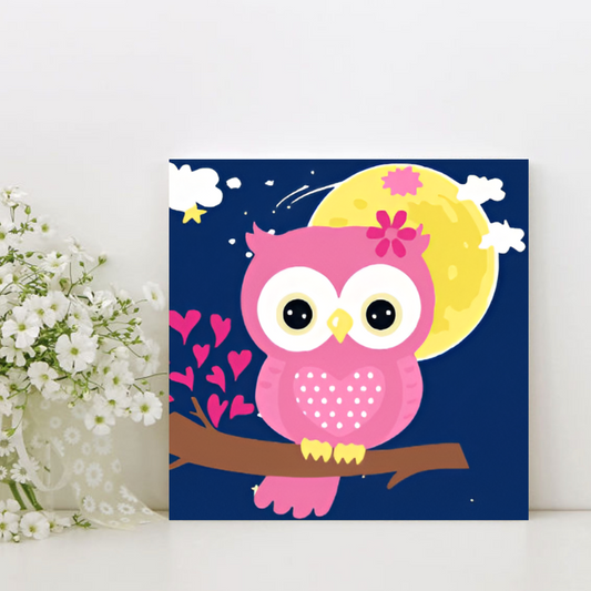 Búho Nocturno - Kit pintar por números 20x20cm