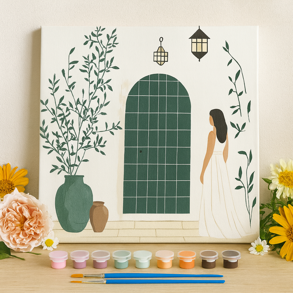 Puerta Mediterránea - Kit pintar por números 20x20cm