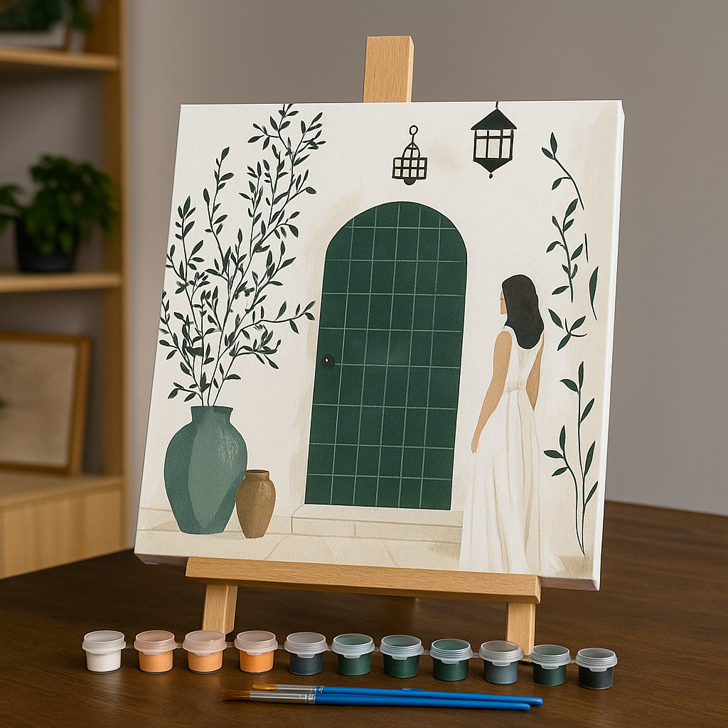 Puerta Mediterránea - Kit pintar por números 20x20cm