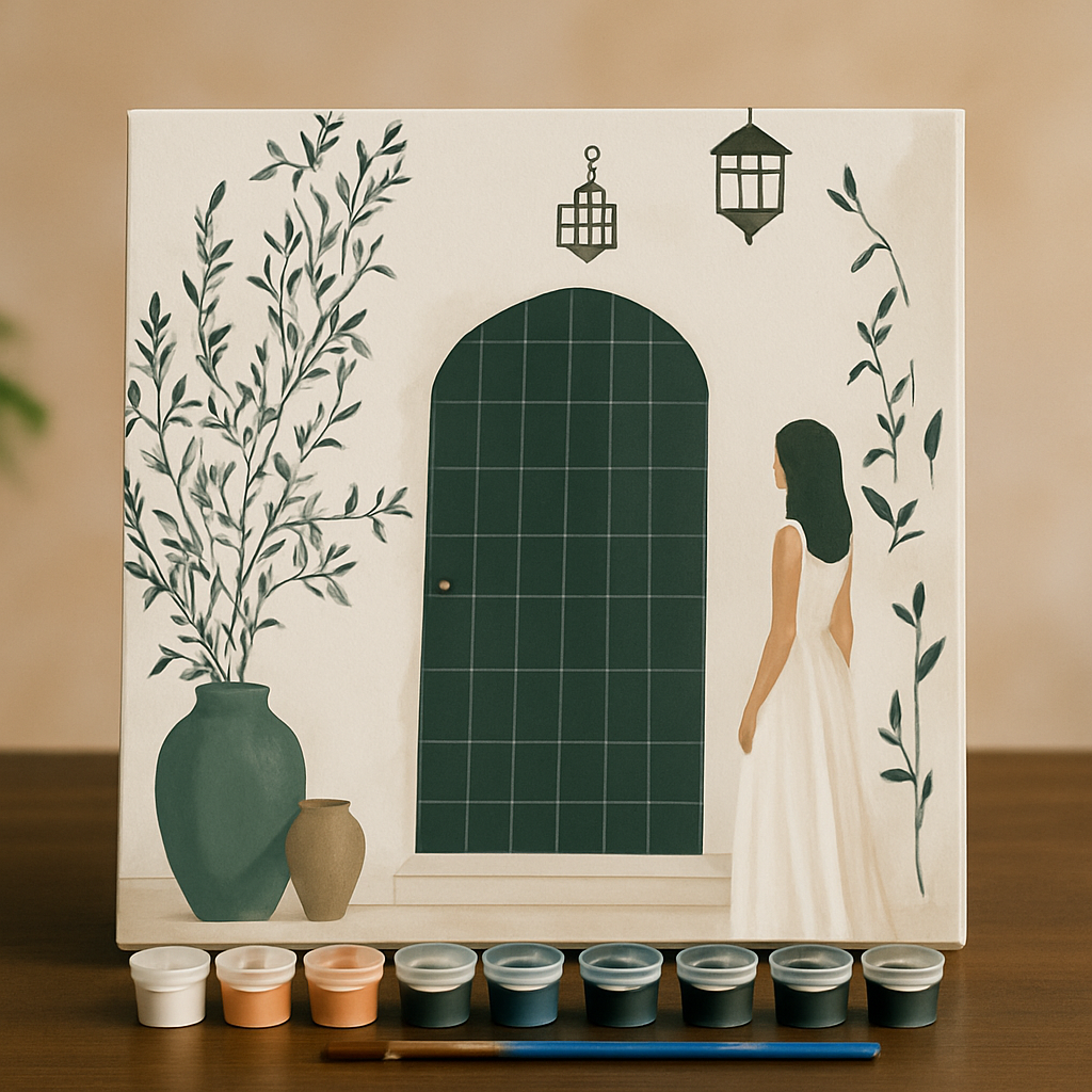 Puerta Mediterránea - Kit pintar por números 20x20cm